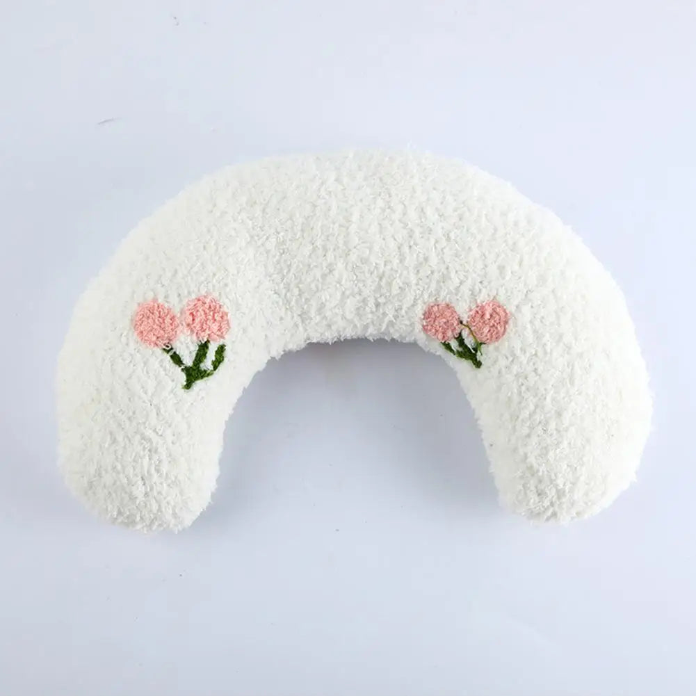 Pet Sleeping Pillow Ultra Soft Fluffy U-Shape Design Rabbit Dog Cat Bed Pillow Calming Toy Pet Supplies for Joint Relief