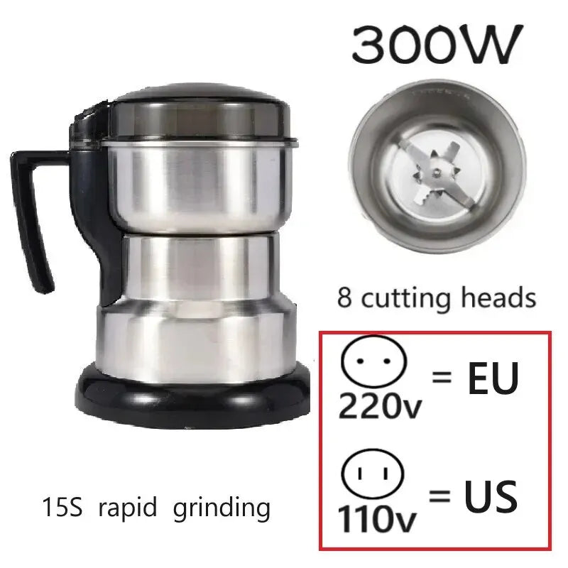 High Power Electric Coffee Grinder Kitchen Cereal Nuts Beans Spices Grains Grinder Machine Multifunctional Home Coffee Grinder