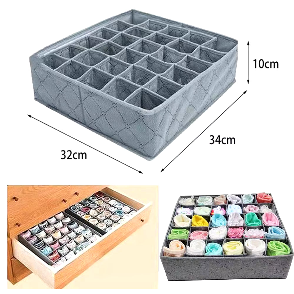 30 Grids Foldable Underwear Drawer Organizers Storage Dividers Closet Organizer Storage Box for Clothes Bras Scarves Ties Socks