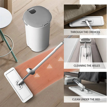 Magic Squeeze Mop - Hands-Free Floor Cleaning with Replaceable Pads for Effortless Housekeeping!