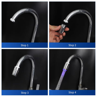 Transform Your Space with the Color-Changing LED Temperature-Sensitive Faucet Aerator - Save Water in Style!