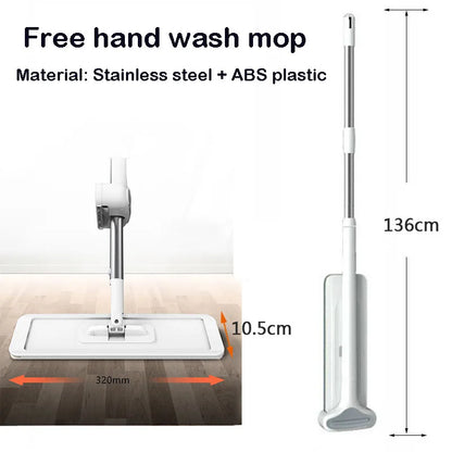 Magic Squeeze Mop - Hands-Free Floor Cleaning with Replaceable Pads for Effortless Housekeeping!