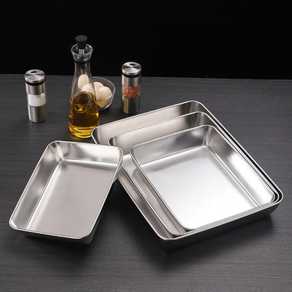 Premium Rectangular Nonstick Stainless Steel Baking Pan - Versatile Kitchen Bakeware for Cakes, Breads, and Food Storage