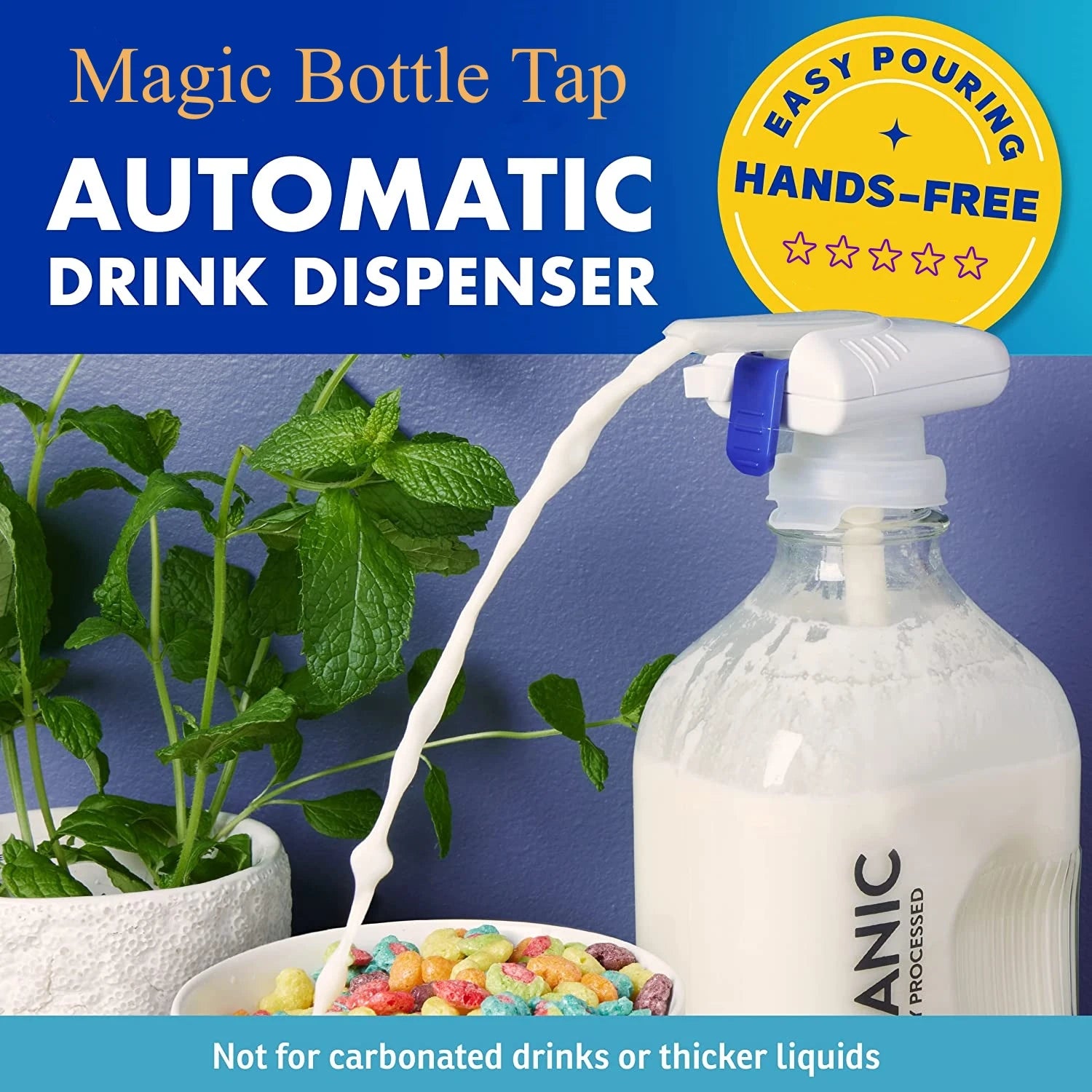 The Magic Bottle Tap Automatic Drink Milk Dispenser Straw Suction Pump Automatic Juice Beverage Straw Spill Proof Hands-Free