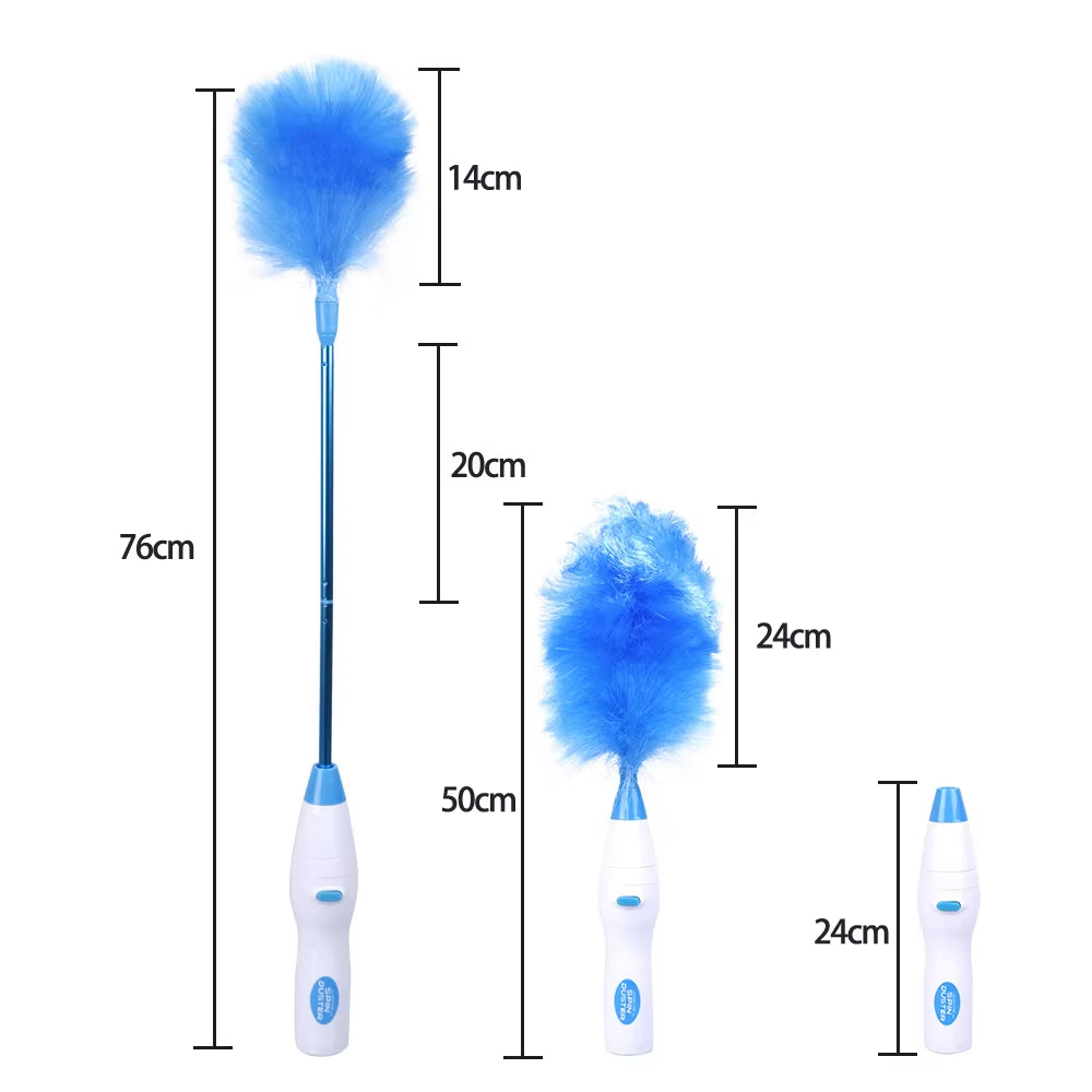 360° Rotatable Electric Feather Duster Dirt Dust Brush Vacuum Cleaner Furniture Window Bookshelf Carpet Household Cleaning Tool