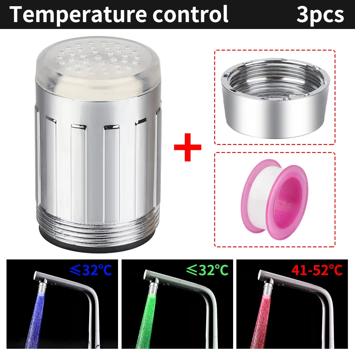 Transform Your Space with the Color-Changing LED Temperature-Sensitive Faucet Aerator - Save Water in Style!