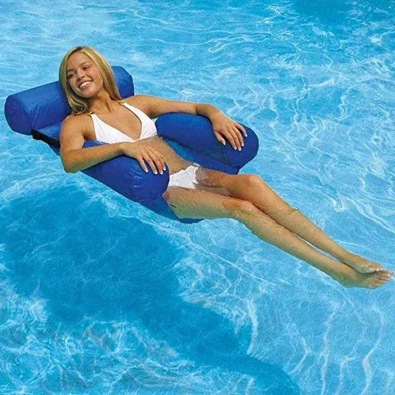 PVC Summer Inflatable Foldable Floating Row Swimming Pool Water Hammock Air Mattresses Bed Beach Water Sports Lounger Chair