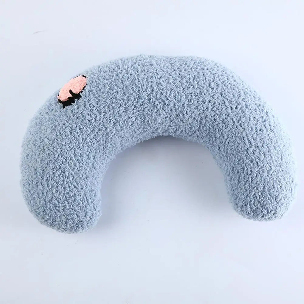 Pet Sleeping Pillow Ultra Soft Fluffy U-Shape Design Rabbit Dog Cat Bed Pillow Calming Toy Pet Supplies for Joint Relief