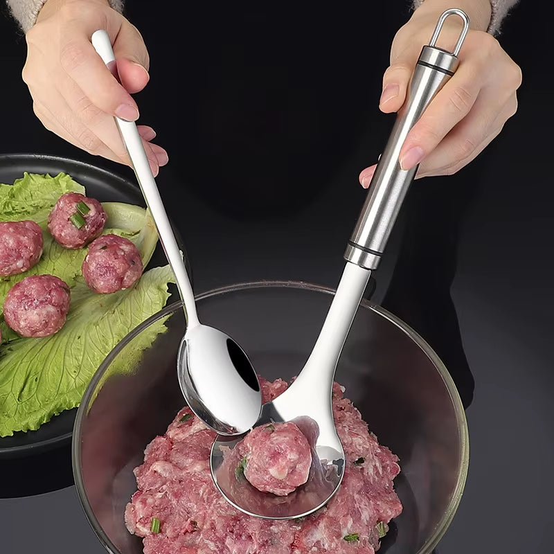 Creative Stainless Steel Meatballs Spoon Non-Stick Meatball Maker Kitchen Meat Tools Manual Food Processorle Fish Balls Utensils